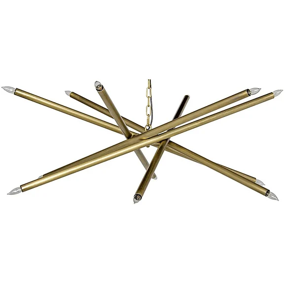 Noir Furniture Ikram Chandelier in Metal with Brass LAMP609MB CLOSEOUT