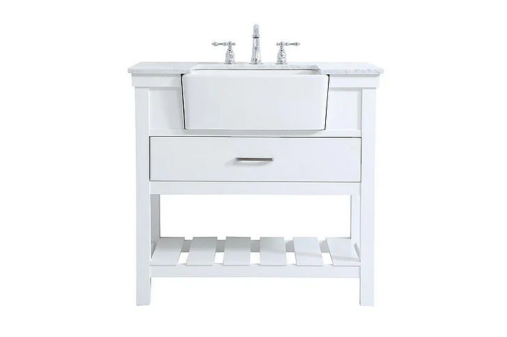 Elegant 36 In. Single Bathroom Vanity in White VF60136WH