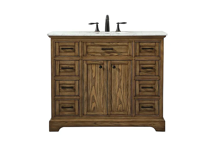 Elegant 42 In. Single Bathroom Vanity in Driftwood VF15042DW