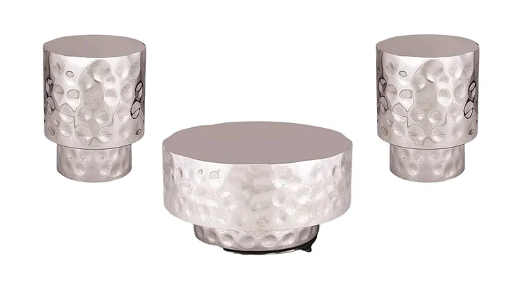 Galaxy Home CT-90 3pc Occasional Set in Silver