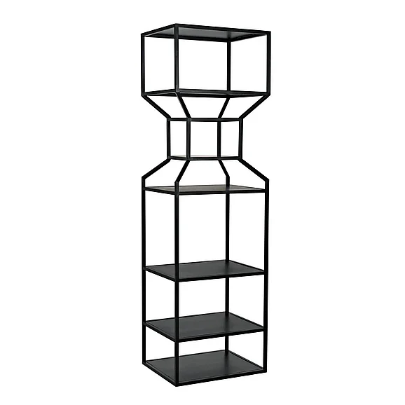 Noir Furniture Downtown A Bookcase in Black Metal GBCS235MTB