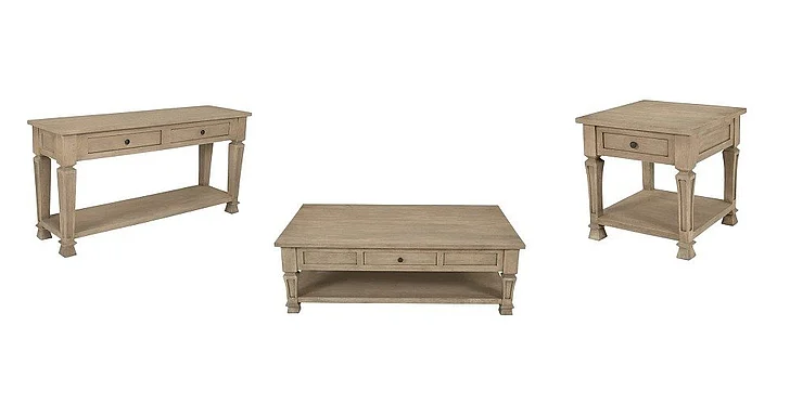 Moti Furniture Carmenita 3pc Drawer Cocktail Table Set In Smoky Walnut