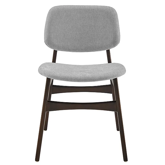 Euro Style Gunther Side Chair with Gray Fabric and Dark Walnut Frame (Set of 2) 91022-GRY