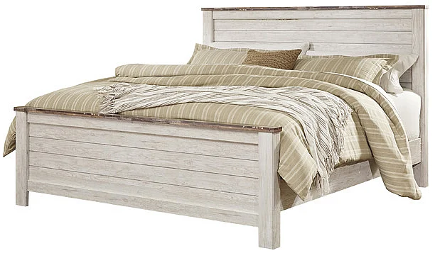 Willowton King Panel Bed in White Wash B267-56