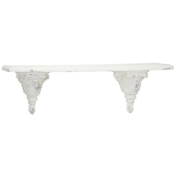 UMA White Wood Wall Shelf, 39" x 6" x 11" | 91153 CLOSEOUT