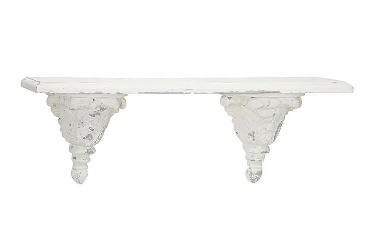 UMA White Wood Wall Shelf, 32" x 6" x 11" | 91154