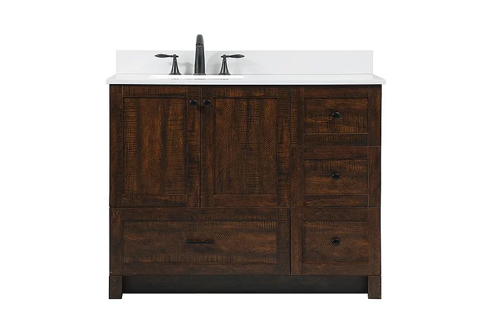 Elegant 42 In. Single Bathroom Vanity in Expresso with Backsplash VF2842EX-BS