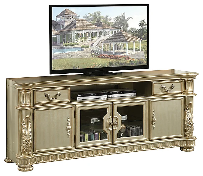 Acme Vendome TV Console in Gold Patina 91313