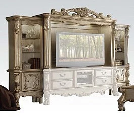 Acme Dresden Entertainment Center in Gold Patina 91330 PROMO