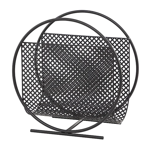 UMA Black Metal Single Slot Magazine Holder with Black Stand, 20" x 10" x 20" | 91415 CLOSEOUT