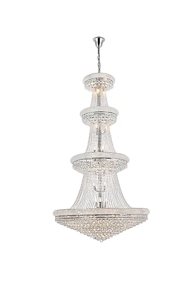 Elegant Primo 42 Light Chrome Chandelier Clear Royal Cut Crystal V1800G48C/RC
