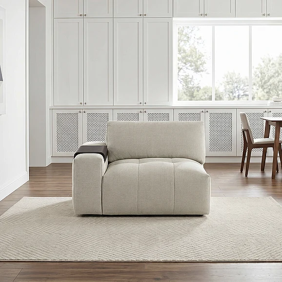 Homelegance Tidal Left Side Chair with one Arm in Taupe 9155TP-1L