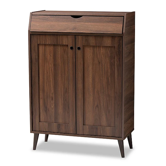 Baxton Studio Cormier Brown 2-Door Entryway Shoe Storage Cabinet 9159