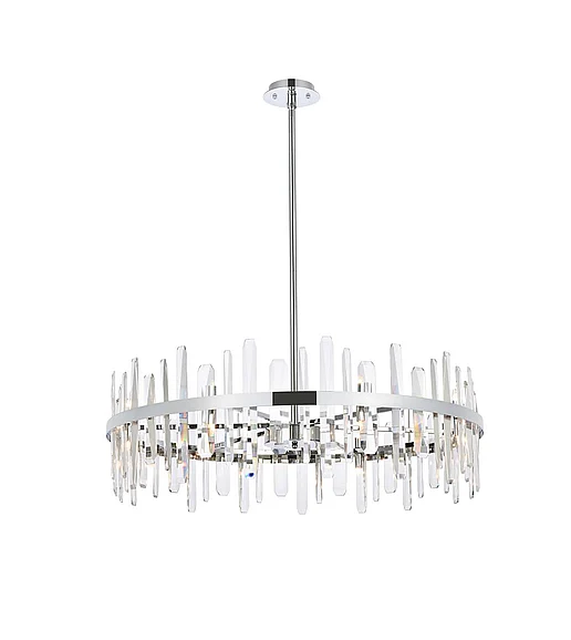 Elegant Serena 36 In. Crystal Round Chandelier in Chrome 2200D36C