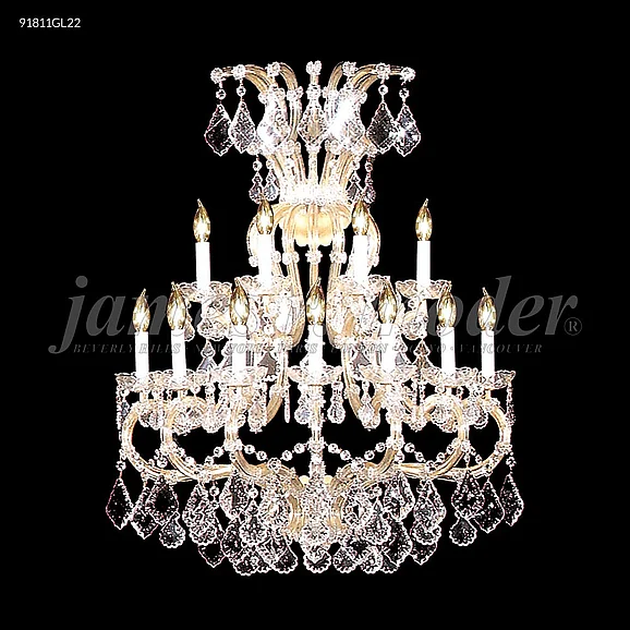 James R. Moder Maria Theresa Grand Collection Crystal Chandelier in Gold Lustre 91811GL22