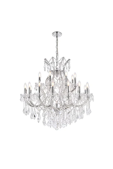 Elegant Maria Theresa 24 Light Chrome Chandelier Clear Royal Cut Crystal 2800D36C/RC