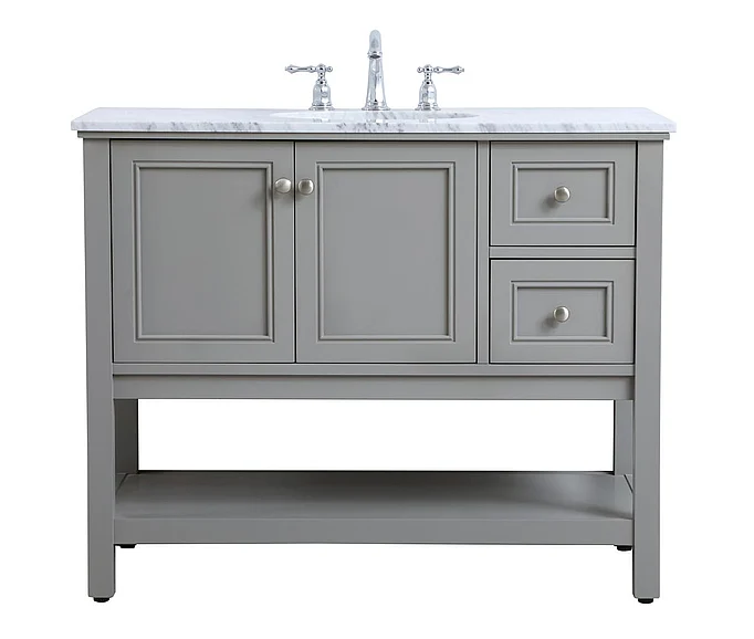 Elegant 42 In. Single Bathroom Vanity Set in Grey VF27042GR