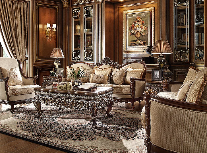 Homey Design HD-92 2pc Living Room Set in Dark Walnut