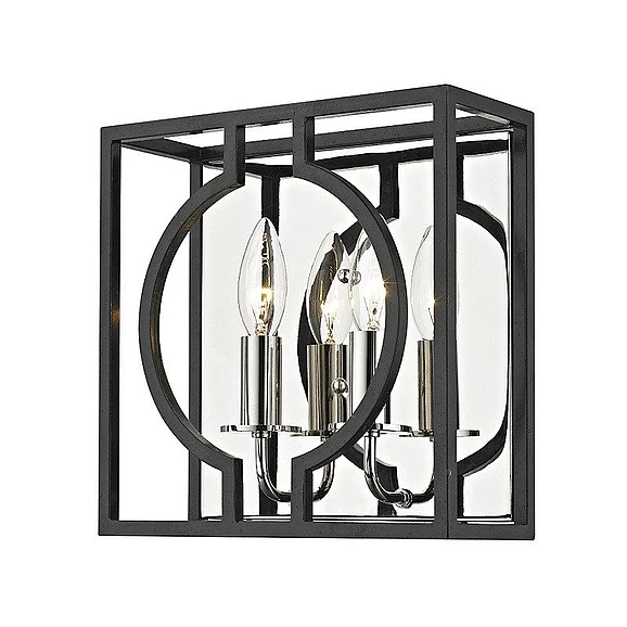 Hudson Valley Lighting Octavio Wall Sconce in Aged Iron/Polished Nickel Combo 9200-AIPN
