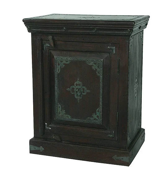 Moti Furniture Pendleton 1-Door Nightstand in Dark Brown