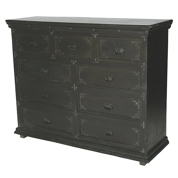 Moti Furniture Pendleton 9-Drawer Dresser in Dark Brown