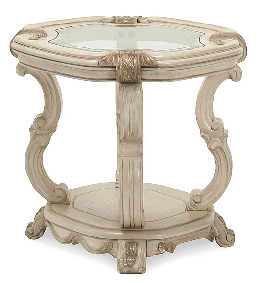 Aico Platine de Royale End Table in Champagne 09202-201