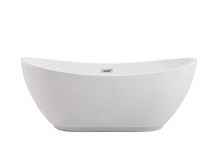 Elegant 62 In. Soaking Bathtub in Glossy White BT10362GW