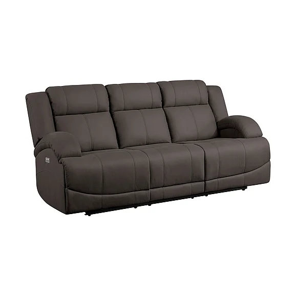 Homelegance Camryn Power Double Reclining Sofa in Chocolate 9207CHC-3PW