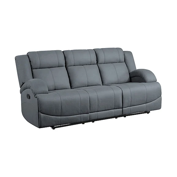 Homelegance Camryn Double Reclining Sofa in Graphite Blue 9207GPB-3
