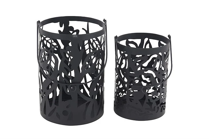 UMA Black Iron Eclectic Lantern, Set of 2 14 x 10 x 10 | 92124
