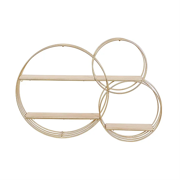 UMA Gold Metal 3 Shelves Room Wall Shelf, 37" x 6" x 26" | 92186