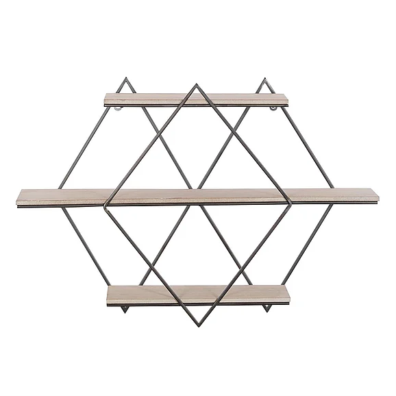 UMA Brown Wooden 3 Shelf Wall Shelf, 30" x 7" x 20" | 92188 CLOSEOUT
