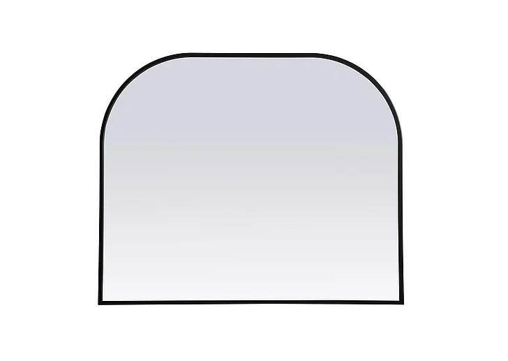Elegant Metal Frame Arch Mirror 36X30 In. in Black MR1B3630BLK