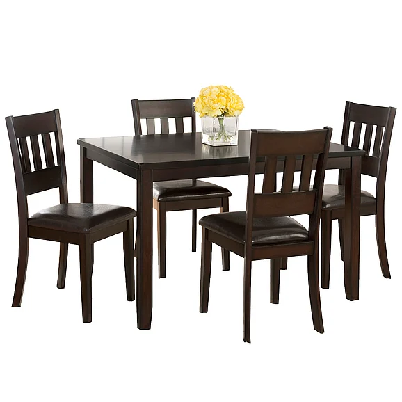 Jofran Dark Rustic Prairie 5pc Dining Set in Dark Brown 922