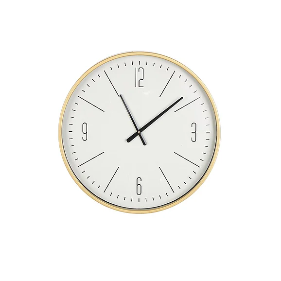 UMA Gold Glass Decorative Wall Clock with White Face, 20" x 2" x 20" | 92287