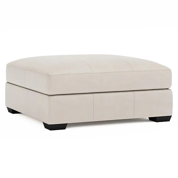 Bernhardt Upholstery Dawkins Leather Ottoman 9231L CUSTOM ITEM