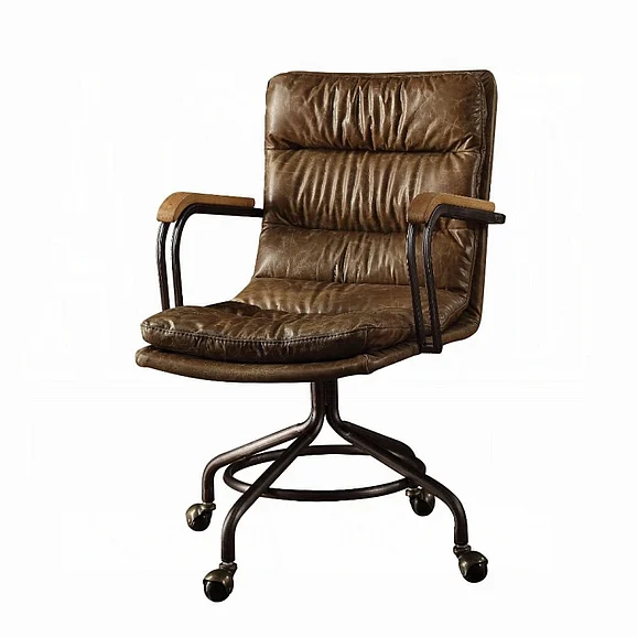 ACME Harith II Office Chair in Vintage Whiskey Top Grain Leather 92416