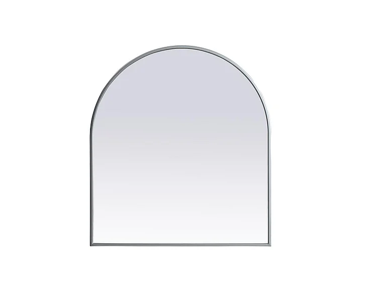 Elegant Metal Frame Arch Mirror 27X30 In. in Silver MR1A2730SIL