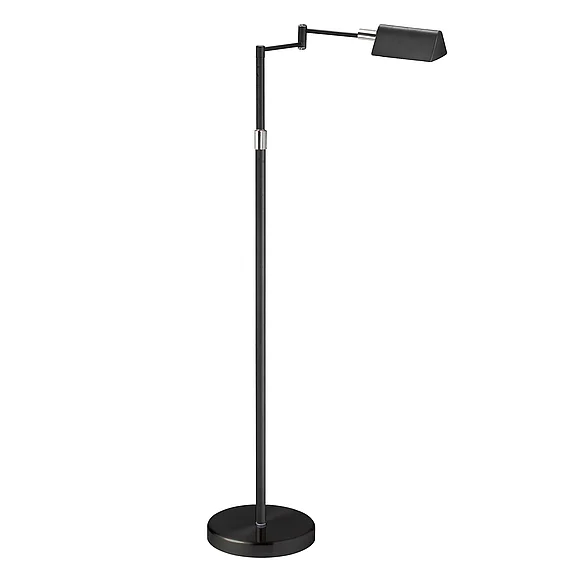 Dainolite 9W Swing Arm Floor, Black Finish 9257LEDF-BK