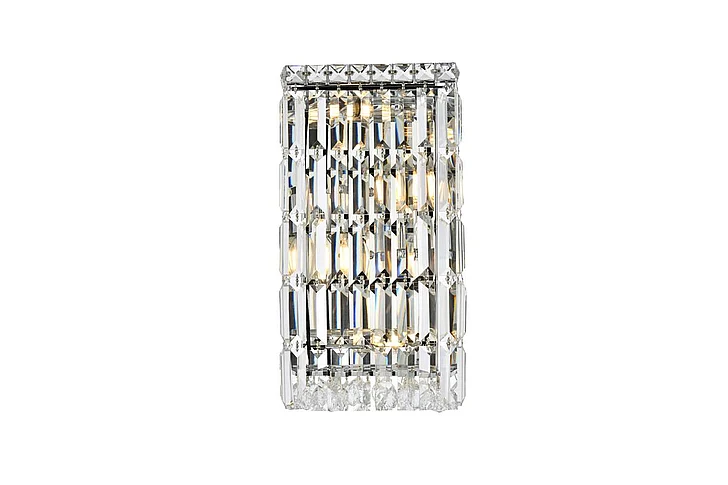 Elegant Maxime 4 Light Chrome Wall Sconce Clear Royal Cut Crystal V2032W8C/RC