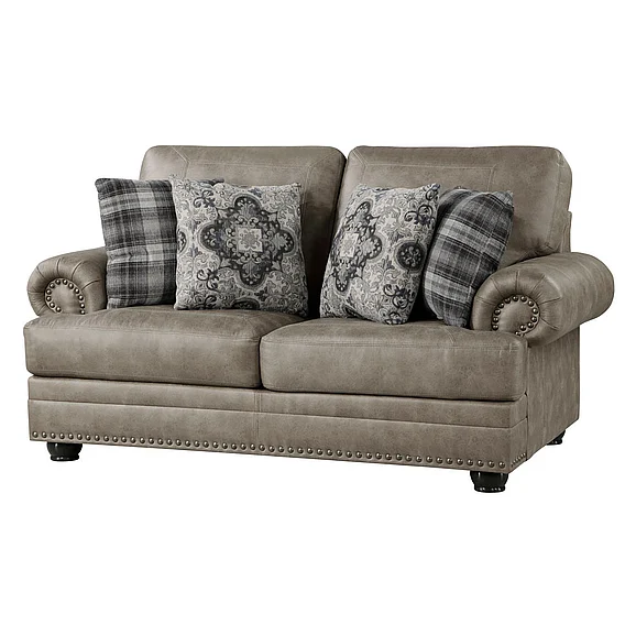 Homelegance Franklin Love Seat in Mushroom Brown 9260MS-2