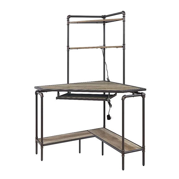 ACME Deliz Computer Desk w/USB in Sand Gray Finish 92620
