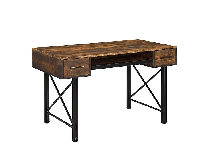 ACME Settea Computer Desk in Weathered Oak & Black Finish 92795