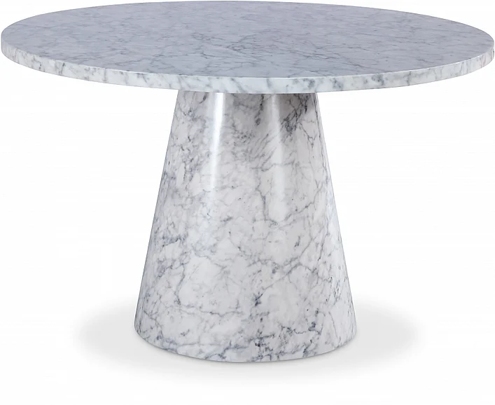 Meridian Omni 48" Dining Table in White Faux Marble 921-T
