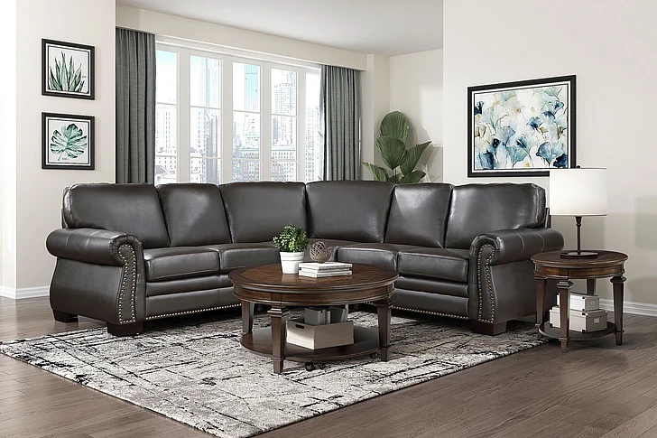 Homelegance Wareham 3-Piece Sectional in Dark Brown 9289DB*SC