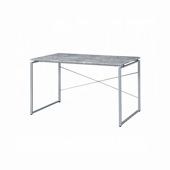 ACME Jurgen Writing Desk in Faux Concrete and Silver 92905