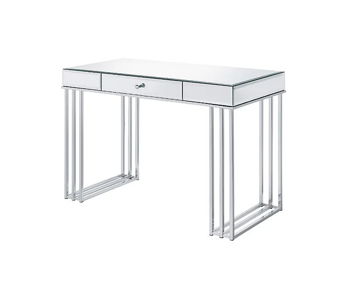 ACME Critter Writing Desk in Mirrored and Chrome Finish 92979