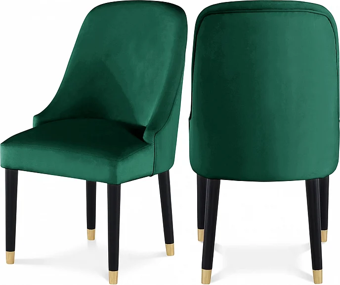 Meridian Omni Velvet Dining Chair in Green Velvet 923Green-C