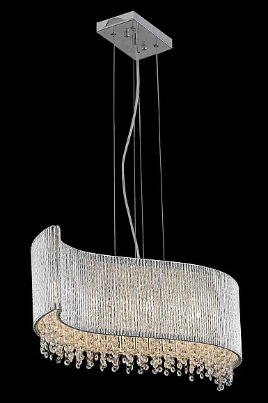 Elegant Influx 5 Light Chrome Pendant Clear Royal Cut Crystal V2090D32C/RC CLOSEOUT