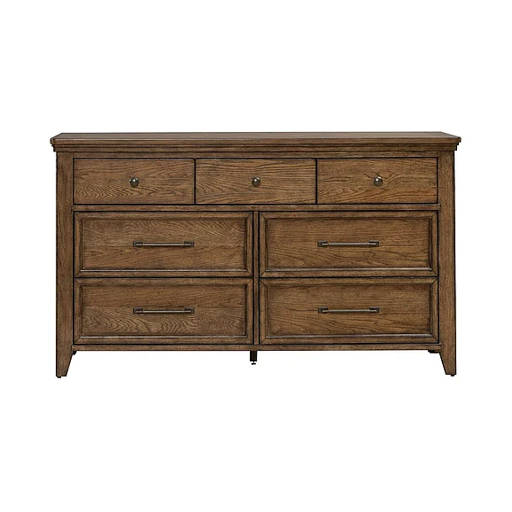 Liberty Furniture Carolina Park 7 Drawer Dresser in Amber Brown 930-BR31